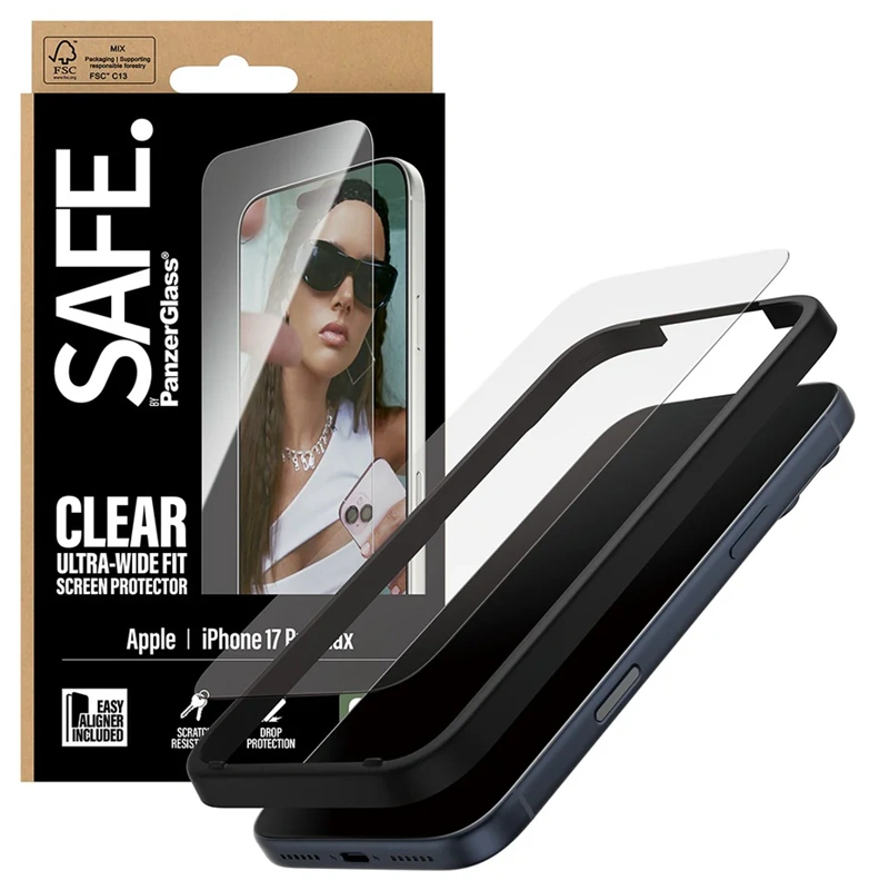 Safe iPhone 17 Pro Max stikliukas, skaidri,  3 nuotrauka